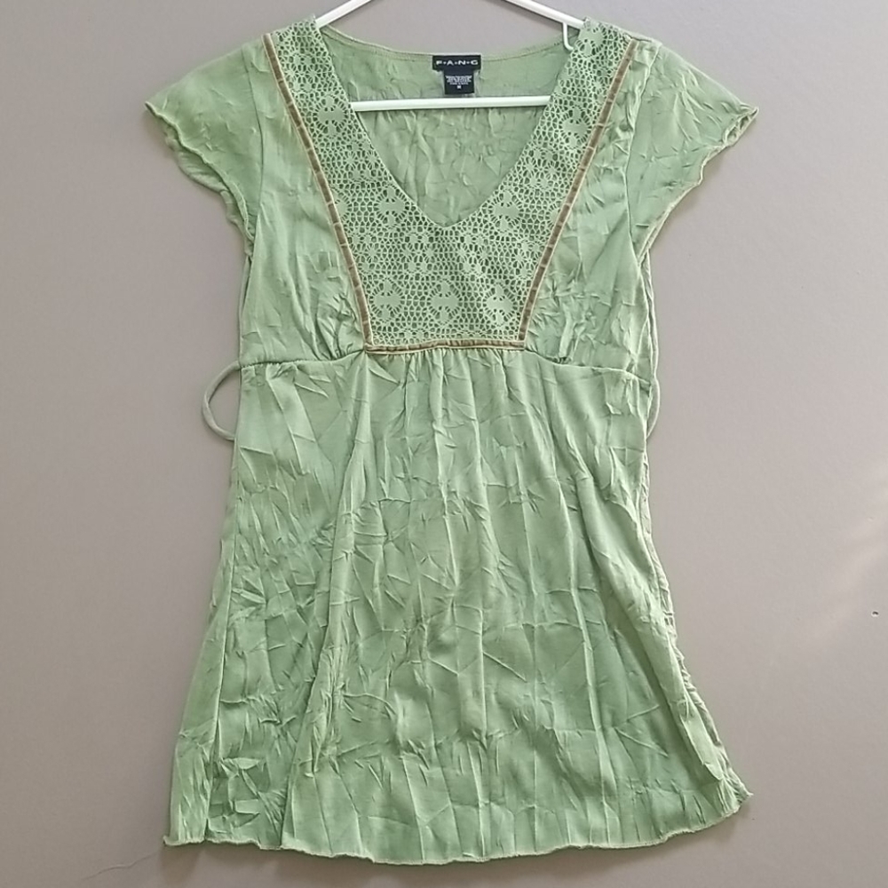 Green boho top